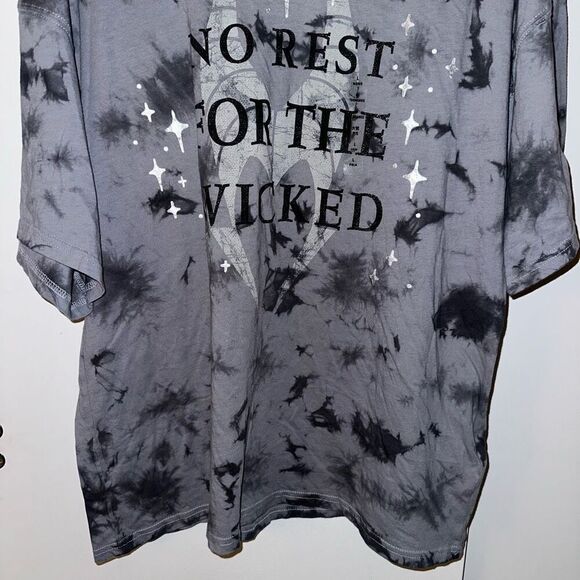 Disney Parks Gray Black Tie Dye Maleficent Tee Size Mens Large NWT - Picture 2 of 10